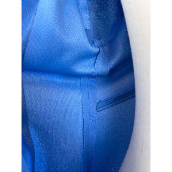 Vintage 1970s Mod Blue Shift Dress Floral Embroidered - Picture 9 of 9